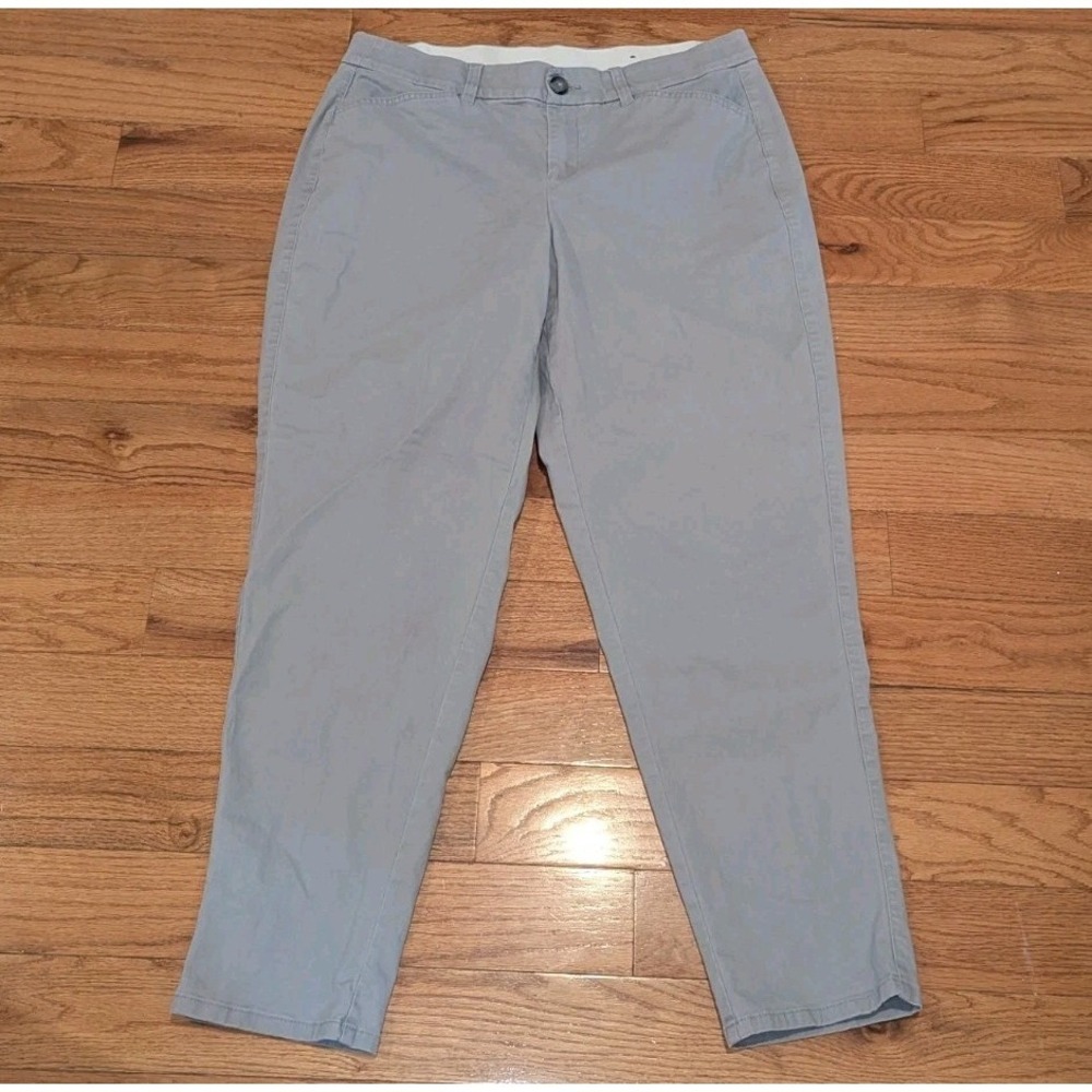 Coastal Quiet Luxury Gray Straight Ankle Pants Lane Bryant‎ Size 14